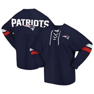 New England Patriots Women's Navy Spirit Jersey Long Sleeve Tshirt in Large NWOT